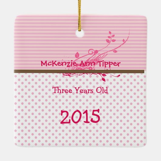 Raspberry Bright Pink Stippen Foto Ornament (Achterkant)