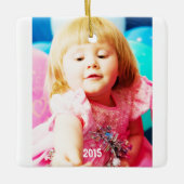 Raspberry Bright Pink Stippen Foto Ornament (Voorkant)