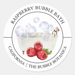 Raspberry Bubble Bath label