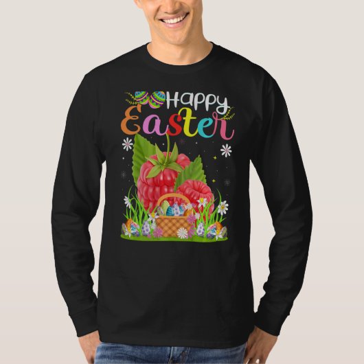 Raspberry Bunny Egg Hunting Funny Raspberry Happy T-shirt (Voorkant)