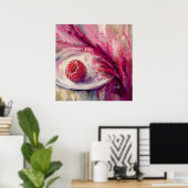 Raspberry Burst - Stijlvolle Abstracte stilleven k Poster (Thuiskantoor)