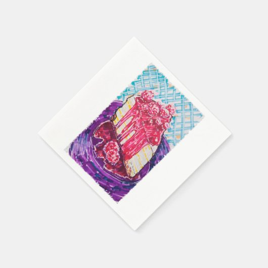 Raspberry Cake Servet (Hoek)