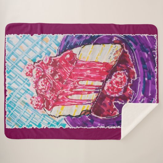 Raspberry Cake Sherpa Deken (Voorkant (horizontaal))