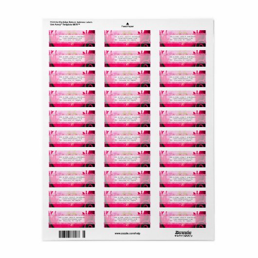 Raspberry Calla Lily Etiket (Full Sheet)