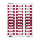 Raspberry  Chandelier Damask Return Address Etiket (Full Sheet)
