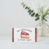 Raspberry cheesecake bakkerij bruiloft visitekaartje (Staand voorkant)