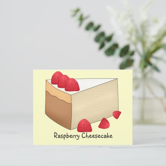 Raspberry Cheesecake Recipcard Briefkaart (Staand voorkant)
