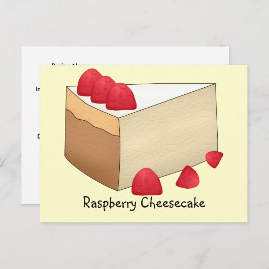Raspberry Cheesecake Recipcard Briefkaart (Voorkant / Achterkant)