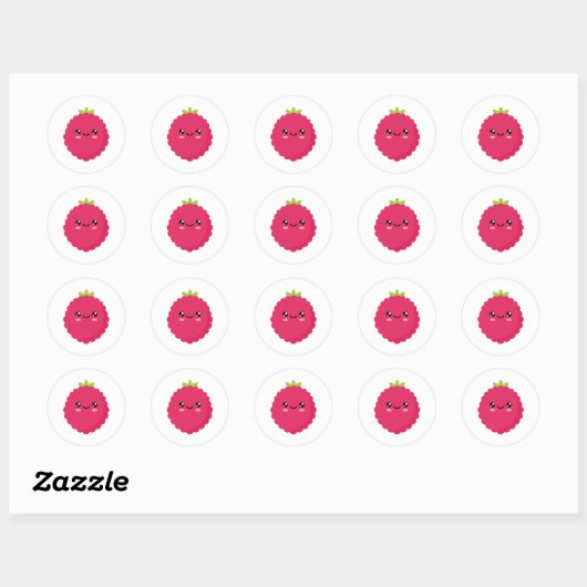 Raspberry Classic Round Sticker (Vel)