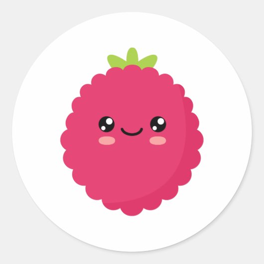 Raspberry Classic Round Sticker (Voorkant)