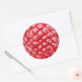 Raspberry close-up ronde sticker (Envelop)