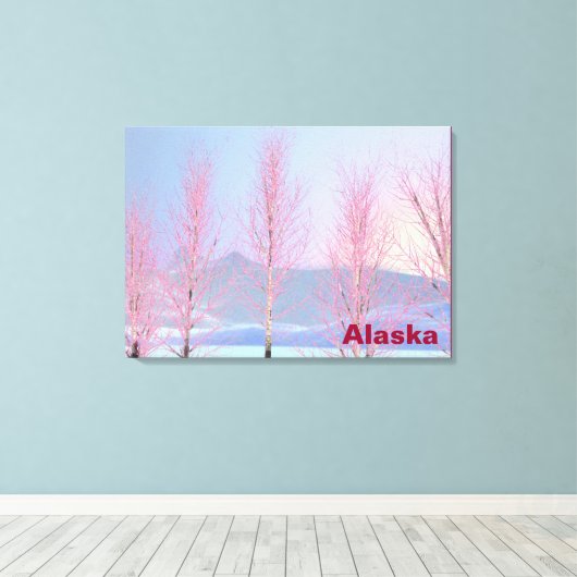 Raspberry Creme Birch Canvas Afdruk (Insitu (Houten vloer))