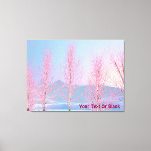 Raspberry Creme Birch Canvas Afdruk