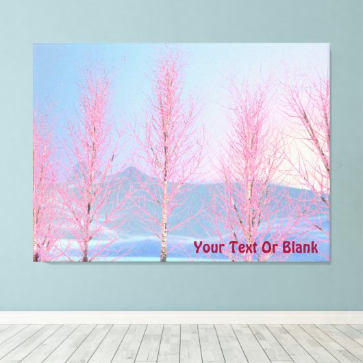 Raspberry Creme Birch Canvas Afdruk (Insitu (Houten vloer))