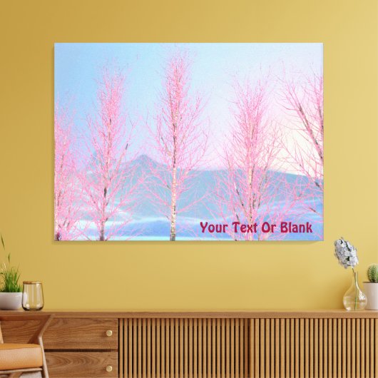 Raspberry Creme Birch Canvas Afdruk (Insitu (Woonkamer))