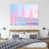 Raspberry Creme Birch Canvas Afdruk (Insitu (Slaapkamer))