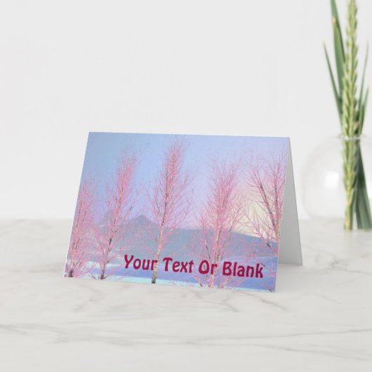 Raspberry Creme Birch Feestdagen Kaart (Voorkant)