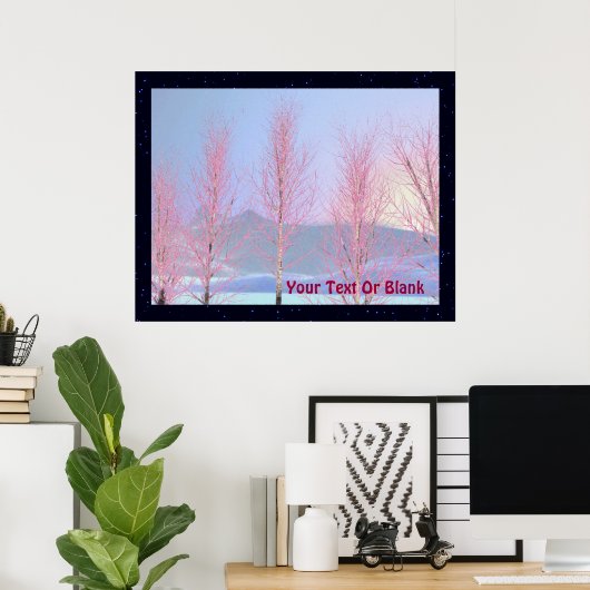 Raspberry Creme Birch Poster (Thuiskantoor)