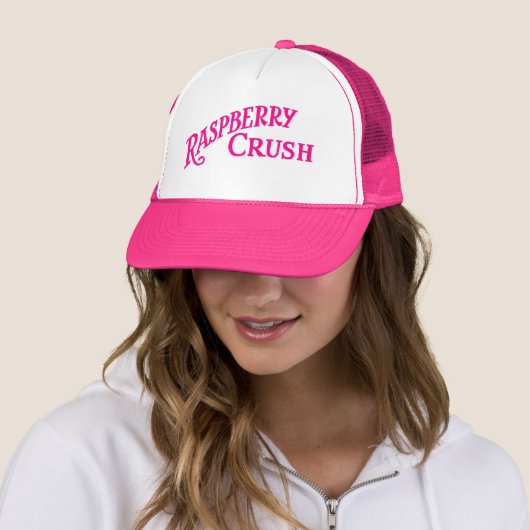Raspberry Crush Trucker Hat Pet (In situ)
