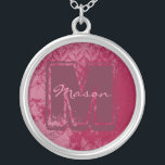 Raspberry Damask Monogram Ketting<br><div class="desc"></div>
