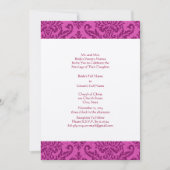 Raspberry Damask Wedding Invitation Kaart (Voorkant)