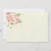Raspberry Dandelion Damask Wedding Invitations Kaart (Achterkant)