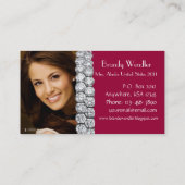 Raspberry Diamond Pageant Visitekaartje (Achterkant)