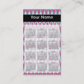 Raspberry en Blauwgroen Tribal ZigZag Visitekaartje (Achterkant)