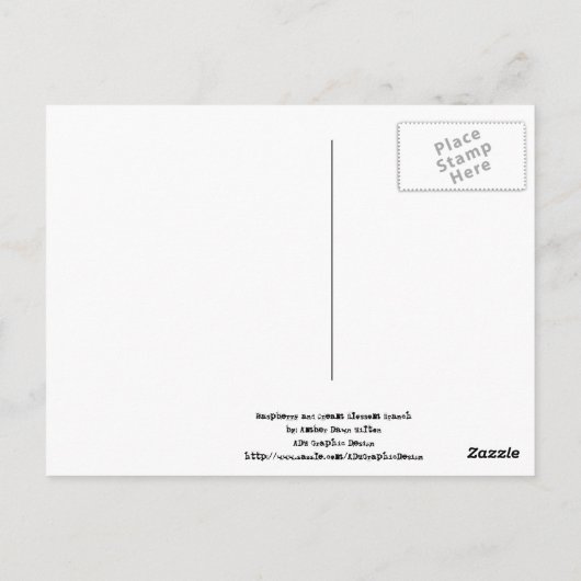 Raspberry en Briefkaart van de Blossom van Cream (Achterkant)