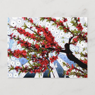 Raspberry en Briefkaart van de Blossom van Cream