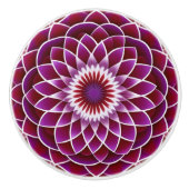 Raspberry en Paarse Dahlia Keramische Knop (Voorkant)