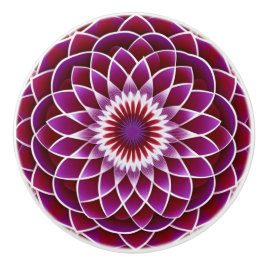 Raspberry en Paarse Dahlia Keramische Knop