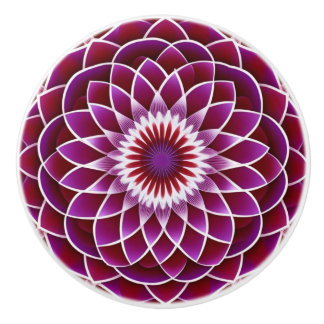 Raspberry en Paarse Dahlia Keramische Knop