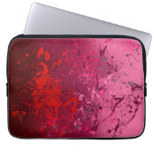 Raspberry Flurry: Abstract spatter art Laptop Sleeve (Voorkant)