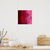 Raspberry Flurry: Abstract spatter art Poster (Keuken)