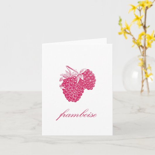 Raspberry (Frankrijk) Notecard Kaart (Gele Bloem)