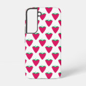 Raspberry Fruit Berry Pink Pattern Samsung Galaxy Hoesje (Achterkant)