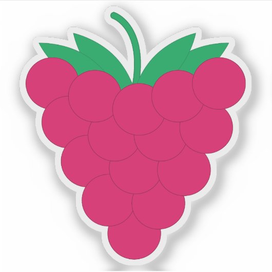 Raspberry Fruit Berry Pink Sticker (Voorkant)