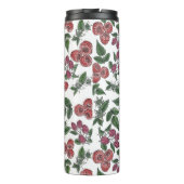 Raspberry Fruit Leaves Illustration Pattern Thermosbeker (Achterkant)