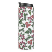 Raspberry Fruit Leaves Illustration Pattern Thermosbeker (Geroteerd rechts)
