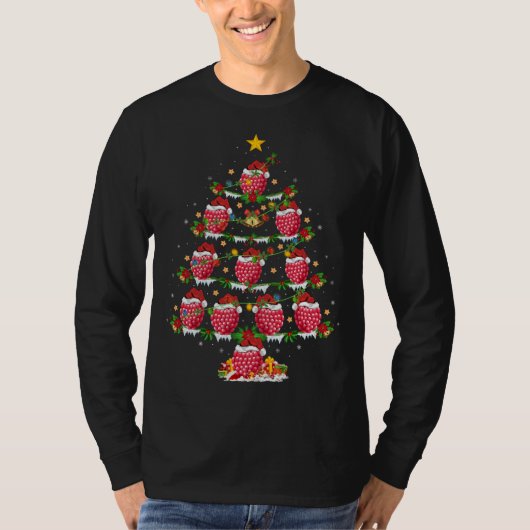 Raspberry Fruit Lover Xmas Verlichting Framboos Ch T-shirt (Voorkant)