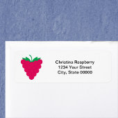 Raspberry Fruit Pink Personalize Return Address Etiket