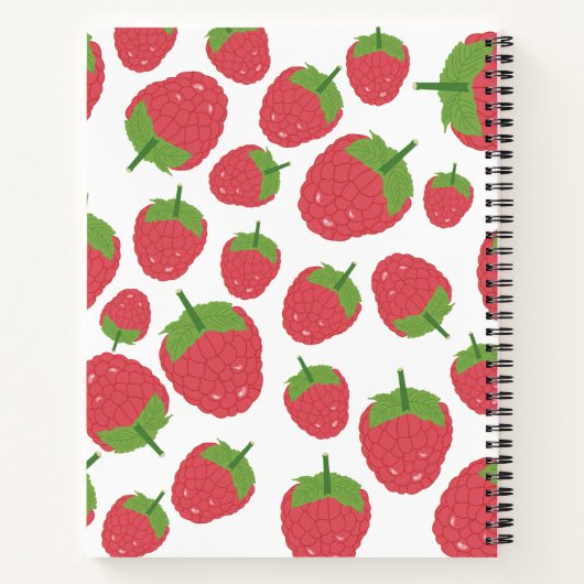 Raspberry Fruit Summer Pattern Recipbook Notitieboek (Achterkant)