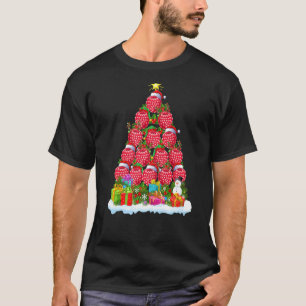 Raspberry Fruit Xmas Tree Lighting Santa Raspberry T-shirt