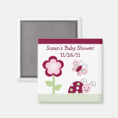 Raspberry Garden/Ladybug Baby shower Magnet (Voorkant / Achterkant)