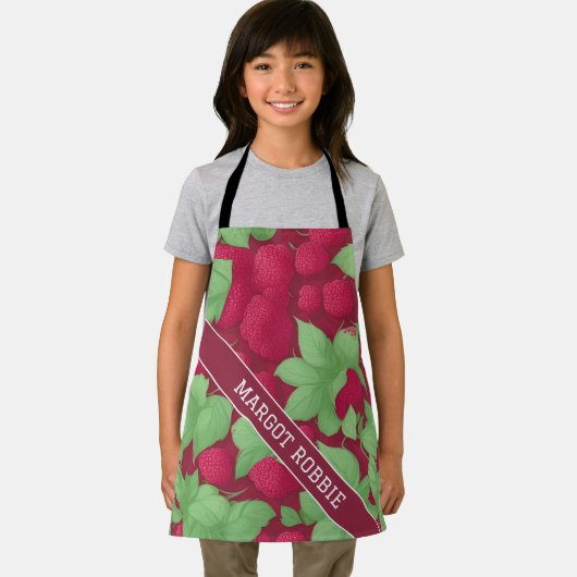 Raspberry geometrisch kleurrijk gepersonaliseerd p schort (Insitu)