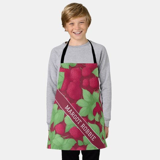 Raspberry geometrisch kleurrijk gepersonaliseerd p schort (Gedragen)
