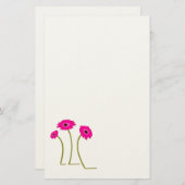 Raspberry Gerber Daisy Briefpapier (Voorkant / Achterkant)