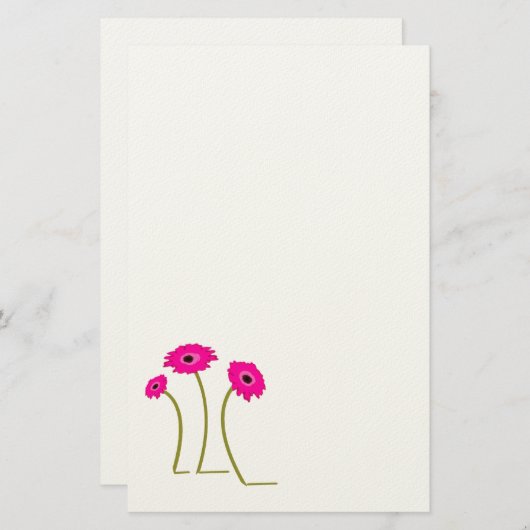 Raspberry Gerber Daisy Briefpapier (Voorkant / Achterkant)