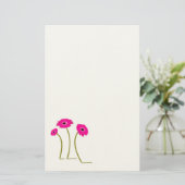 Raspberry Gerber Daisy Briefpapier (Staand voorkant)
